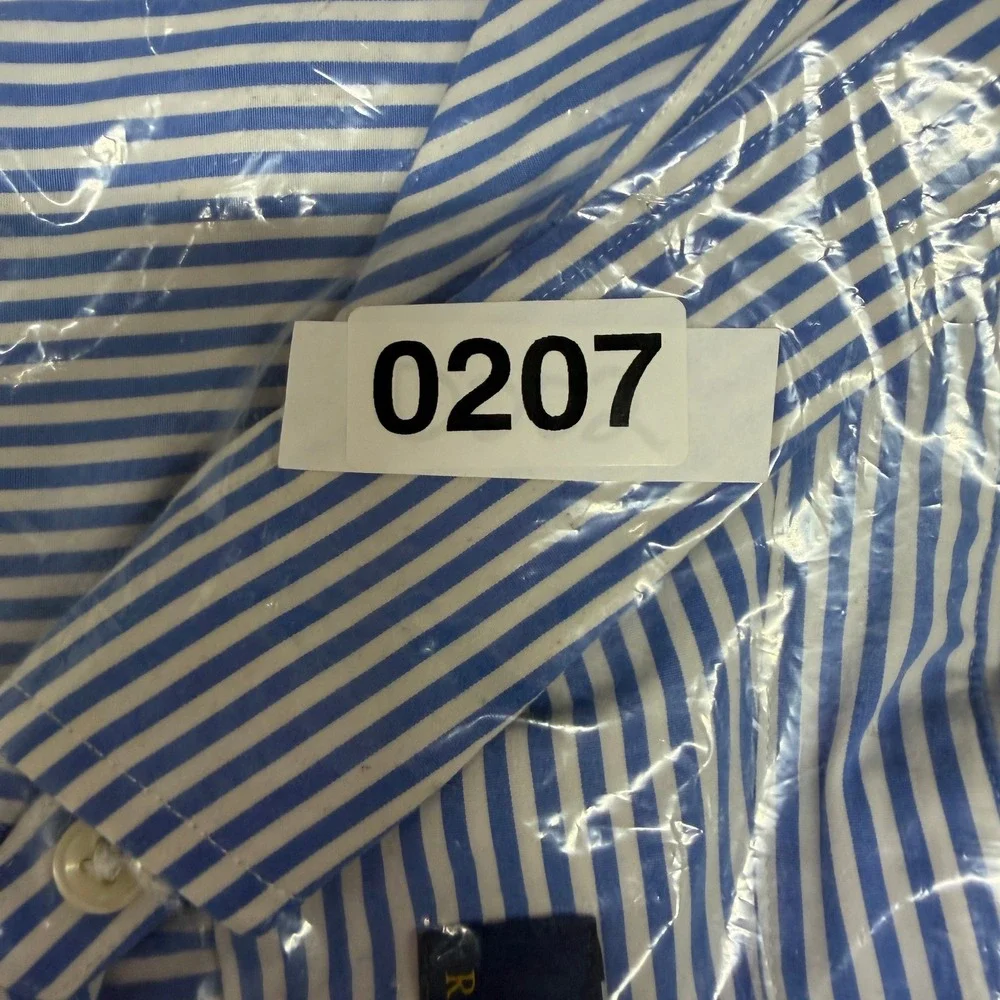 Polo Ralph Lauren 6XB Button Down Shirt Classic Striped Big and Tall Blue White